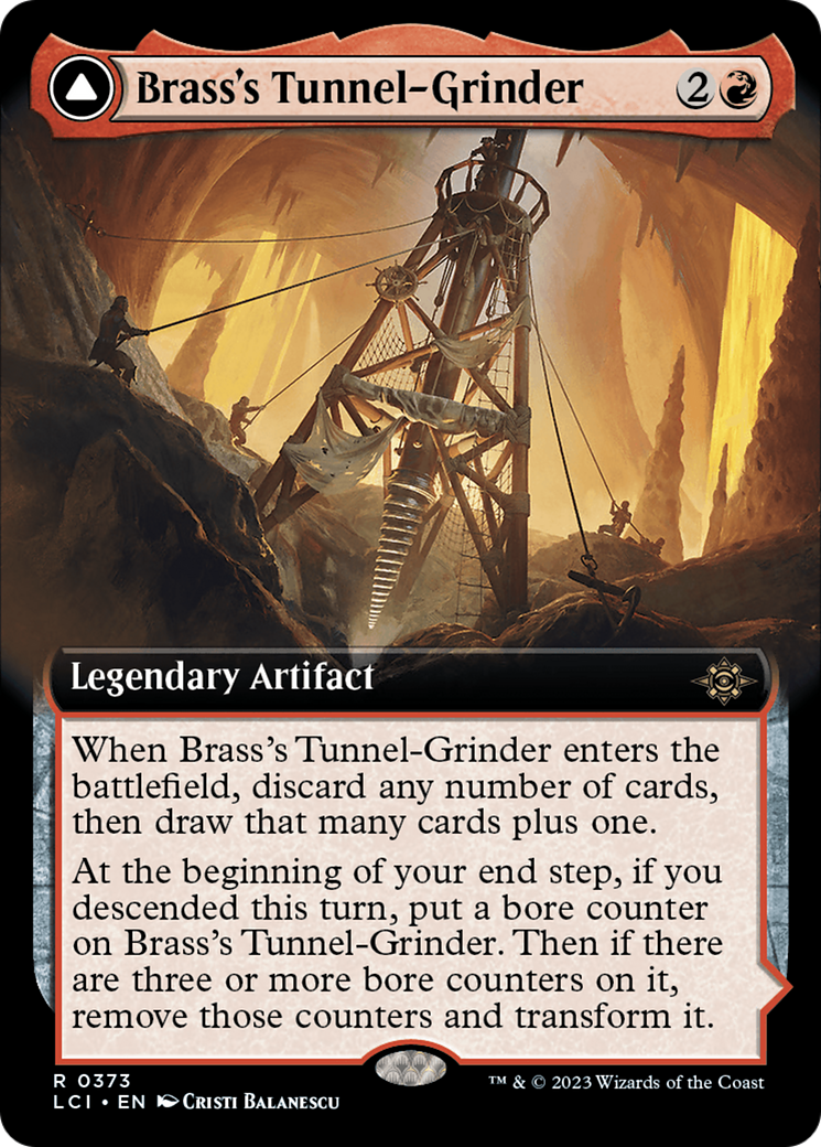 Brass's Tunnel-Grinder // Tecutlan, The Searing Rift (Extended Art) [The Lost Caverns of Ixalan] | North Game Den