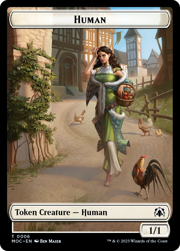Zombie Knight // Human (6) Double-Sided Token [March of the Machine Commander Tokens] | North Game Den