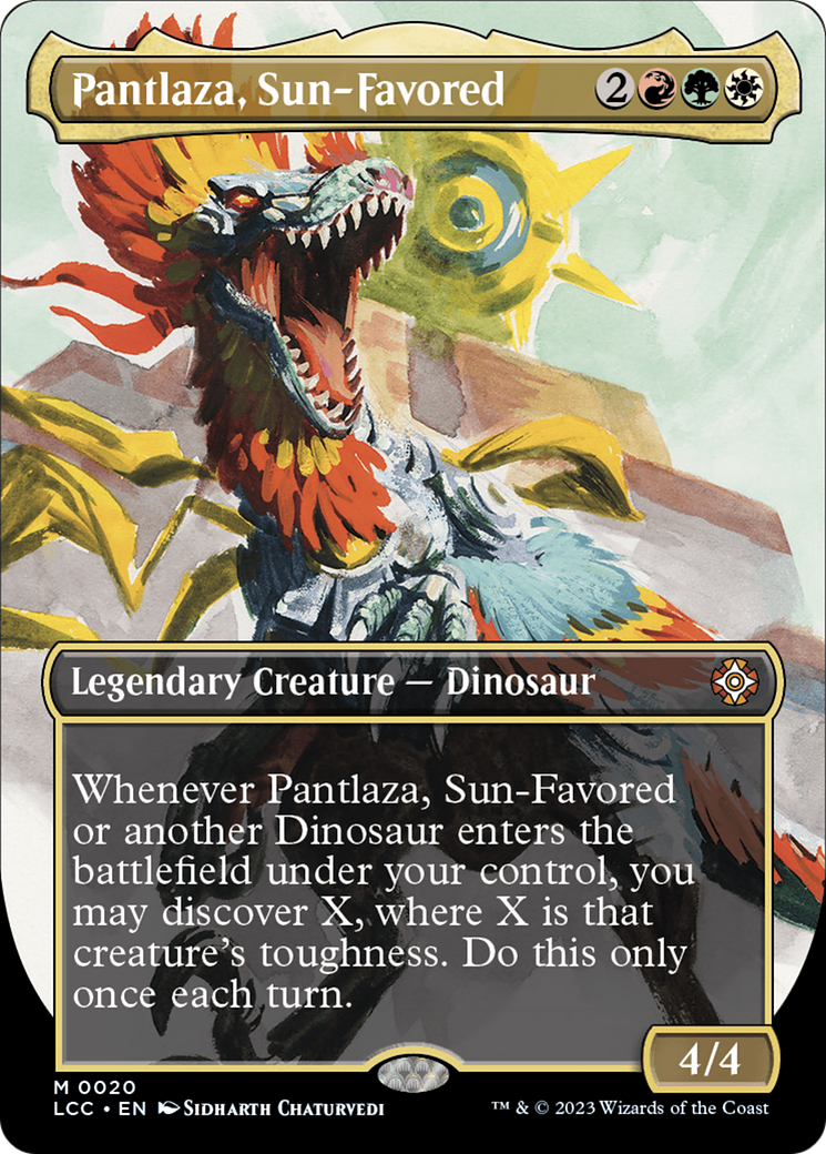 Pantlaza, Sun-Favored (Borderless) [The Lost Caverns of Ixalan Commander] | North Game Den