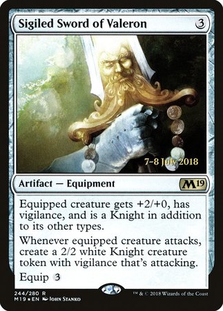 Sigiled Sword of Valeron [Core Set 2019 Promos] | North Game Den