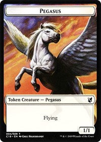 Pegasus // Human Double-sided Token [Commander 2019 Tokens] | North Game Den