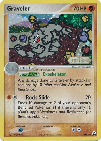 Graveler (34/92) (Stamped) [EX: Legend Maker] | North Game Den