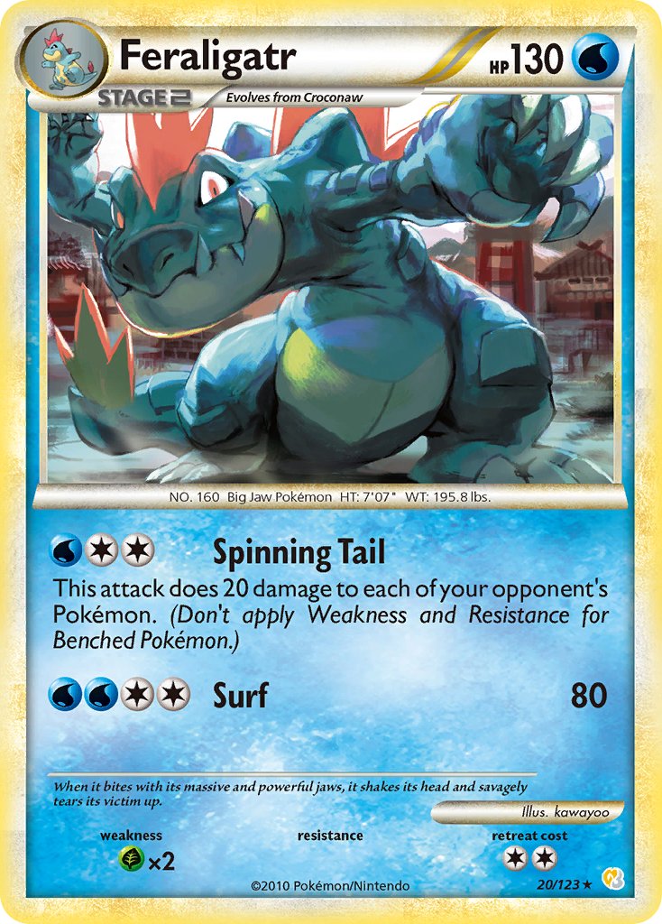 Feraligatr (20/123) (Theme Deck Exclusive) [HeartGold & SoulSilver: Base Set] | North Game Den