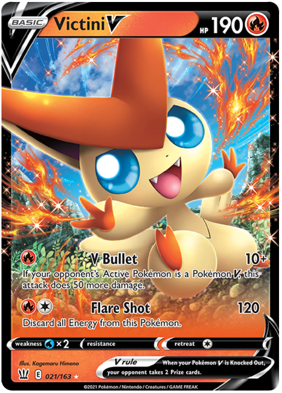 Victini V (021/163) [Sword & Shield: Battle Styles] | North Game Den