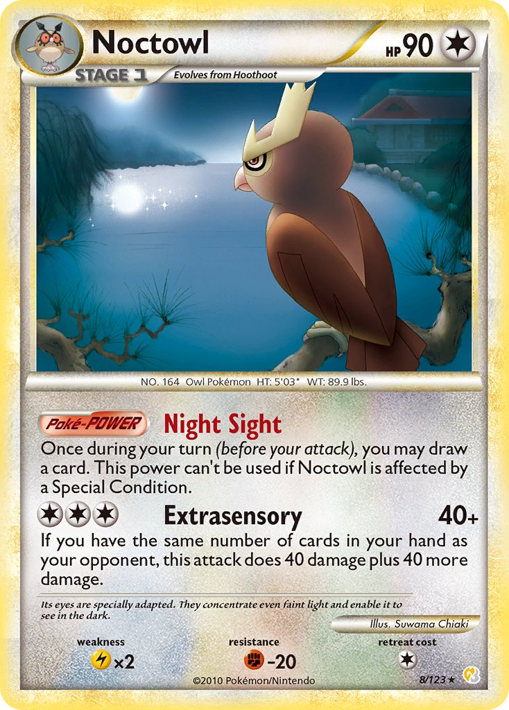 Noctowl (8/123) (Theme Deck Exclusive) [HeartGold & SoulSilver: Base Set] | North Game Den