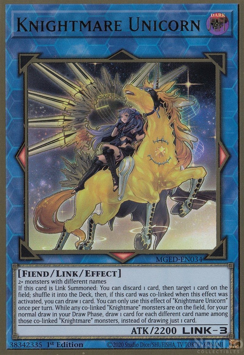 Knightmare Unicorn (Alternate Art) [MGED-EN034] Gold Rare | North Game Den
