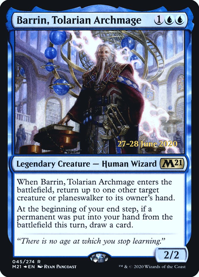 Barrin, Tolarian Archmage  [Core Set 2021 Prerelease Promos] | North Game Den