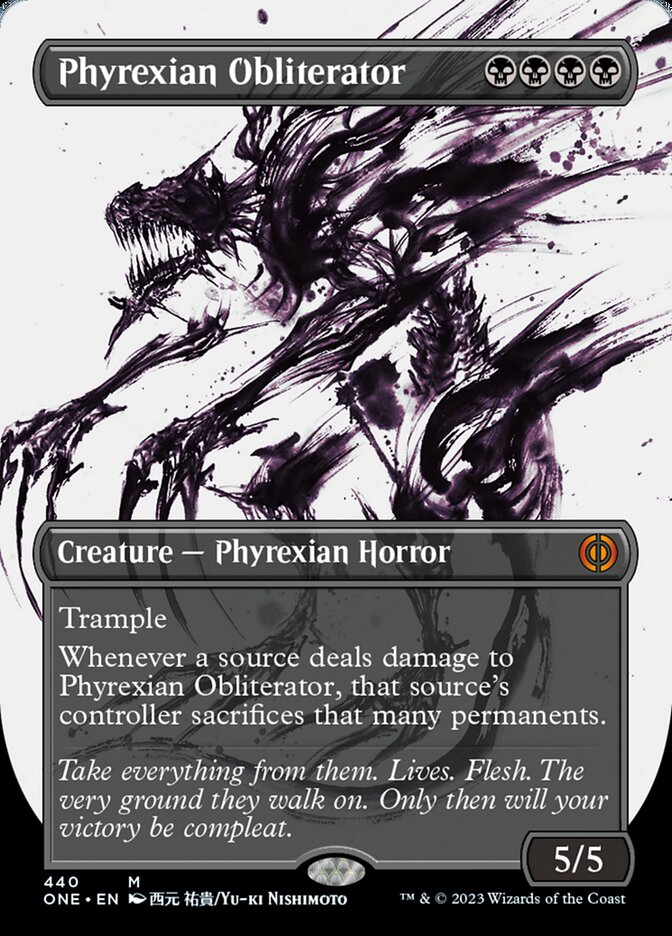 Phyrexian Obliterator (Borderless Ichor Step-and-Compleat Foil) [Phyrexia: All Will Be One] | North Game Den