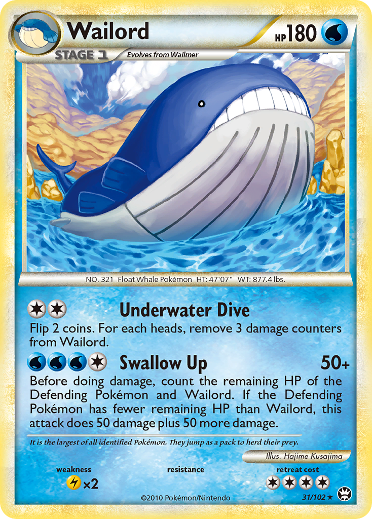 Wailord (31/102) [HeartGold & SoulSilver: Triumphant] | North Game Den