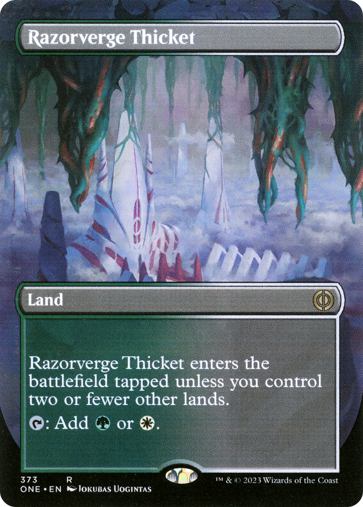 Razorverge Thicket (Borderless Alternate Art) [Phyrexia: All Will Be One] | North Game Den