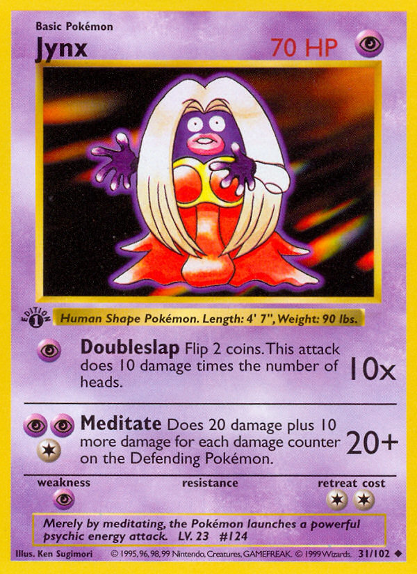 Jynx (31/102) (Shadowless) [Base Set 1st Edition] | North Game Den