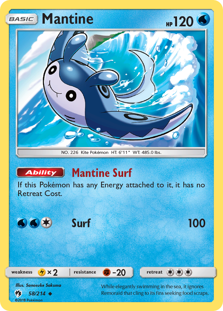 Mantine (58/214) [Sun & Moon: Lost Thunder] | North Game Den