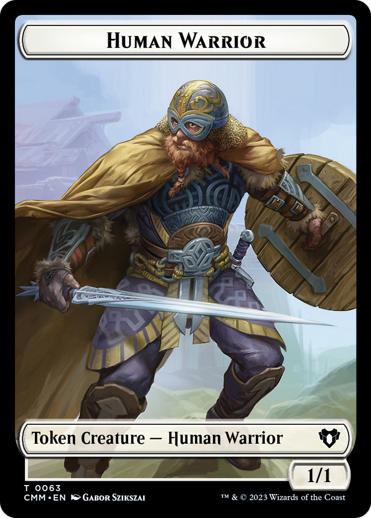 Human Warrior // Zombie Army Double-Sided Token [Commander Masters Tokens] | North Game Den