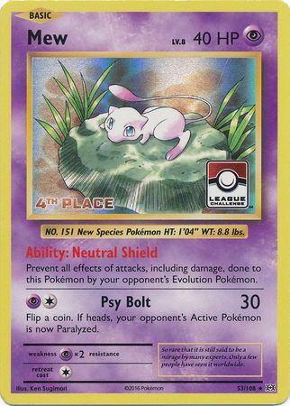 Mew (53/108) (League Promo 4th Place) [XY: Evolutions] | North Game Den