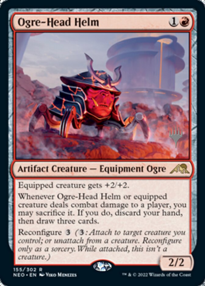 Ogre-Head Helm (Promo Pack) [Kamigawa: Neon Dynasty Promos] | North Game Den