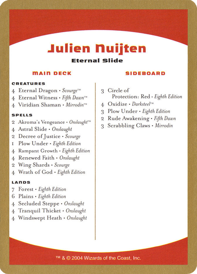 Julien Nuijten Decklist [World Championship Decks 2004] | North Game Den