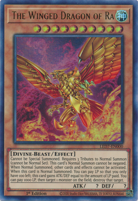 The Winged Dragon of Ra (Alternate Art) [LED7-EN000] Ultra Rare | North Game Den