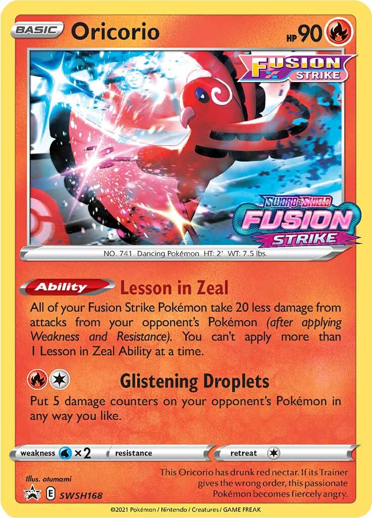 Oricorio (SWSH168) (Prerelease Promo) [Sword & Shield: Black Star Promos] | North Game Den