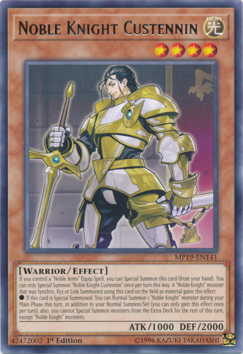 Noble Knight Custennin [MP19-EN141] Rare | North Game Den