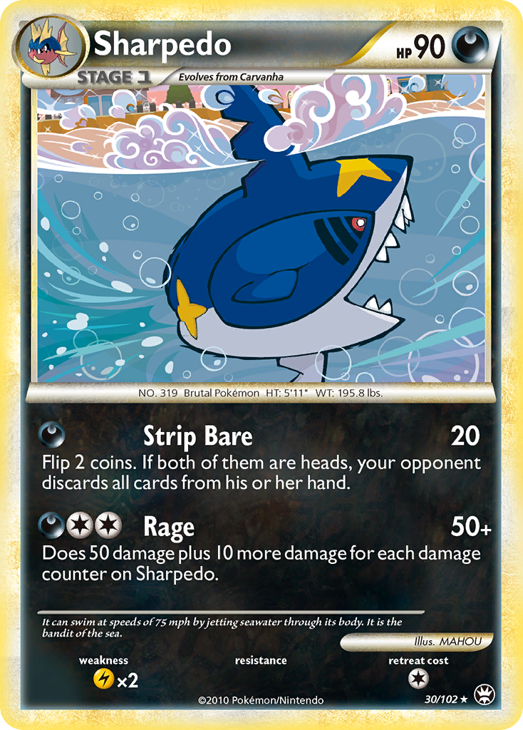 Sharpedo (30/102) [HeartGold & SoulSilver: Triumphant] | North Game Den
