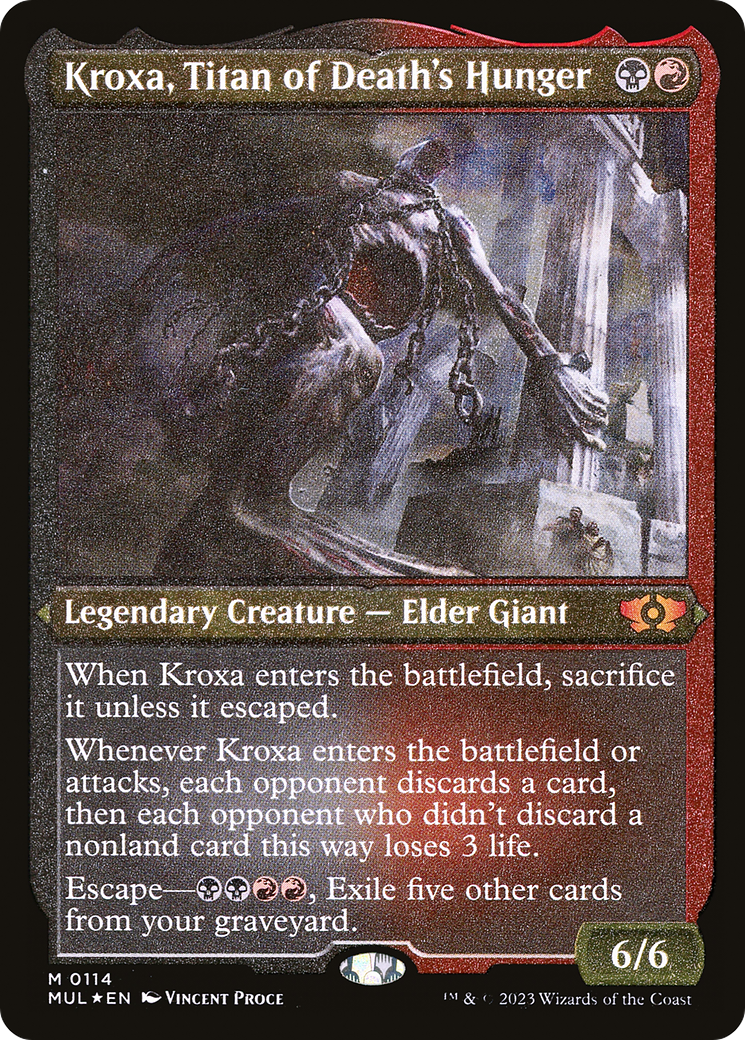 Kroxa, Titan of Death's Hunger (Foil Etched) [Multiverse Legends] | North Game Den