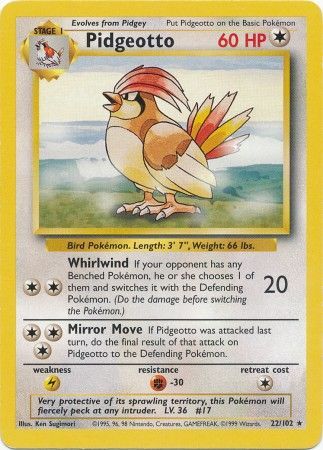 Pidgeotto (22/102) [Base Set Unlimited] | North Game Den