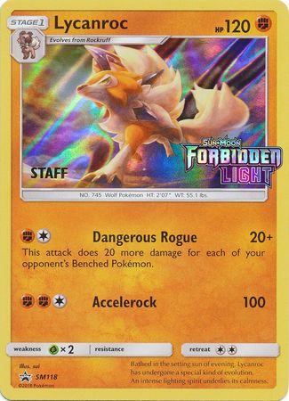 Lycanroc (SM118) (Staff Prerelease Promo) [Sun & Moon: Black Star Promos] | North Game Den