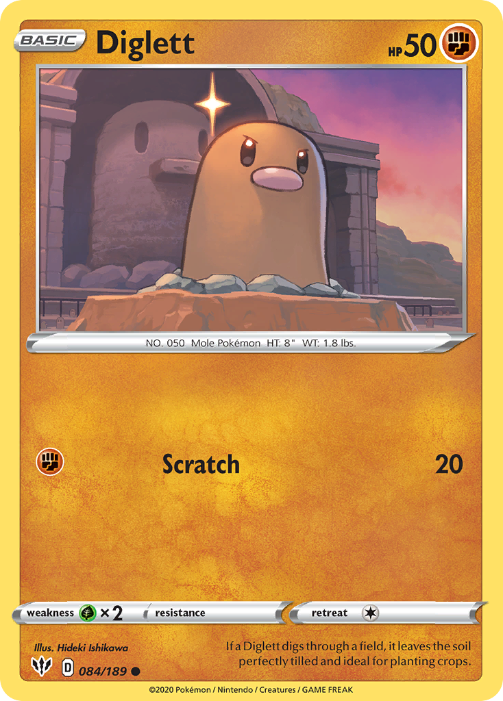 Diglett (084/189) [Sword & Shield: Darkness Ablaze] | North Game Den