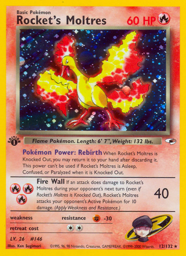 Rocket's Moltres (12/132) [Gym Heroes 1st Edition] | North Game Den