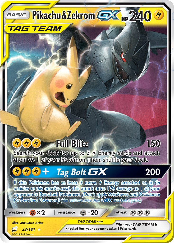 Pikachu & Zekrom GX (33/181) [Sun & Moon: Team Up] | North Game Den