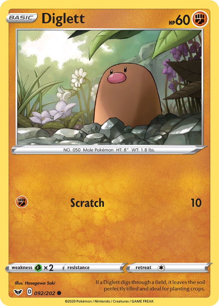 Diglett (092/202) [Sword & Shield: Base Set] | North Game Den