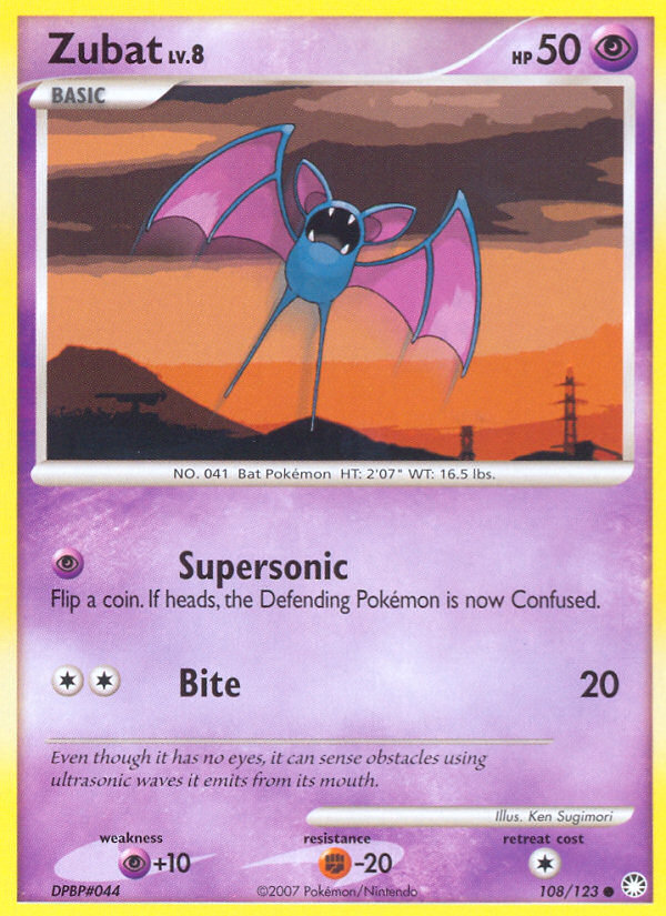 Zubat (108/123) [Diamond & Pearl: Mysterious Treasures] | North Game Den