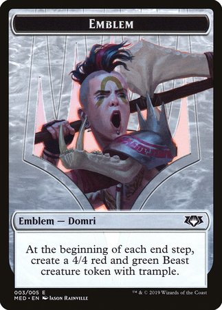 Emblem - Domri, Chaos Bringer [Mythic Edition Tokens] | North Game Den