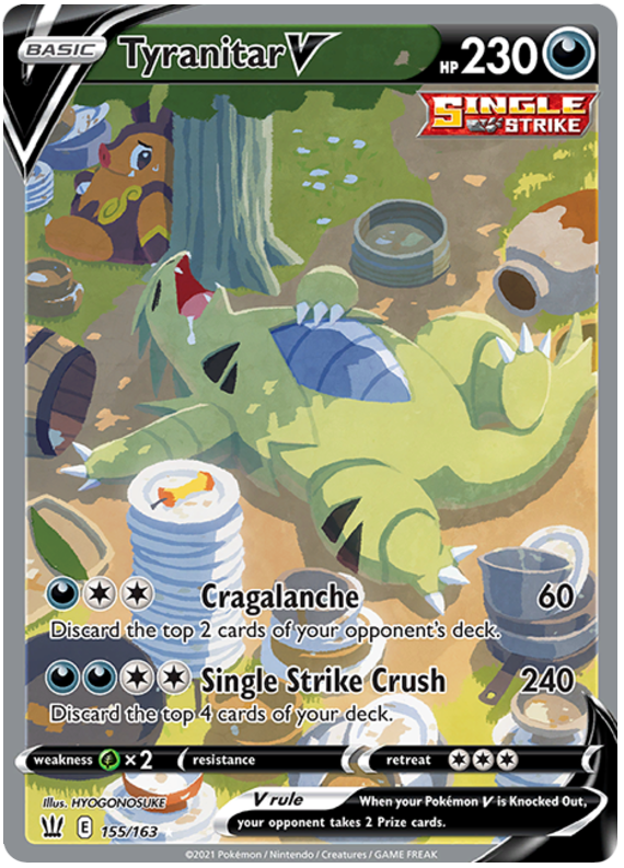 Tyranitar V (155/163) [Sword & Shield: Battle Styles] | North Game Den