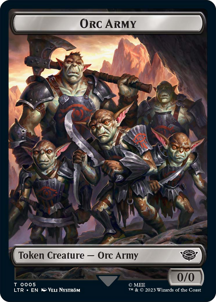 Orc Army (06) // Orc Army (05) Double-Sided Token [The Lord of the Rings: Tales of Middle-Earth Tokens] | North Game Den