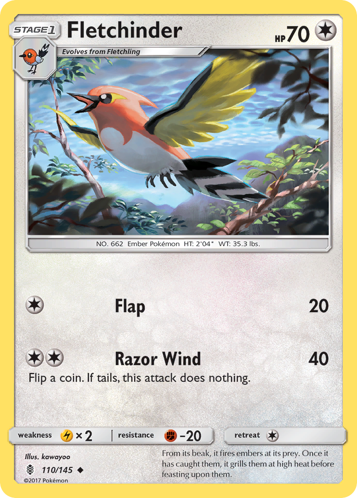 Fletchinder (110/145) [Sun & Moon: Guardians Rising] | North Game Den