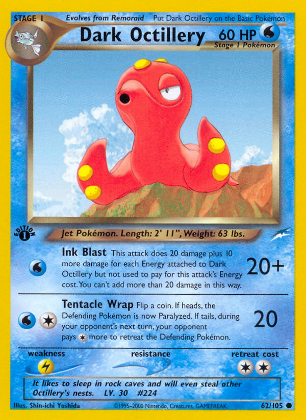 Dark Octillery (62/105) [Neo Destiny 1st Edition] | North Game Den