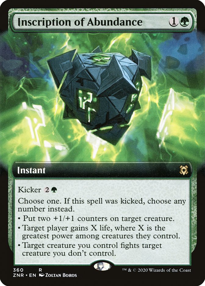 Inscription of Abundance (Extended Art) [Zendikar Rising] | North Game Den