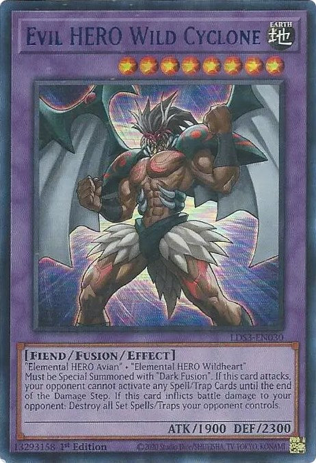 Evil HERO Wild Cyclone (Blue) [LDS3-EN030] Ultra Rare | North Game Den