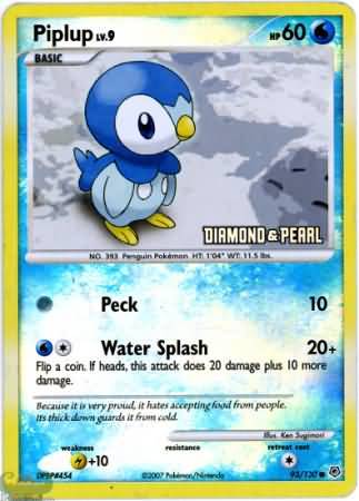Piplup (93/130) [Burger King Promos: 2008 Collection] | North Game Den