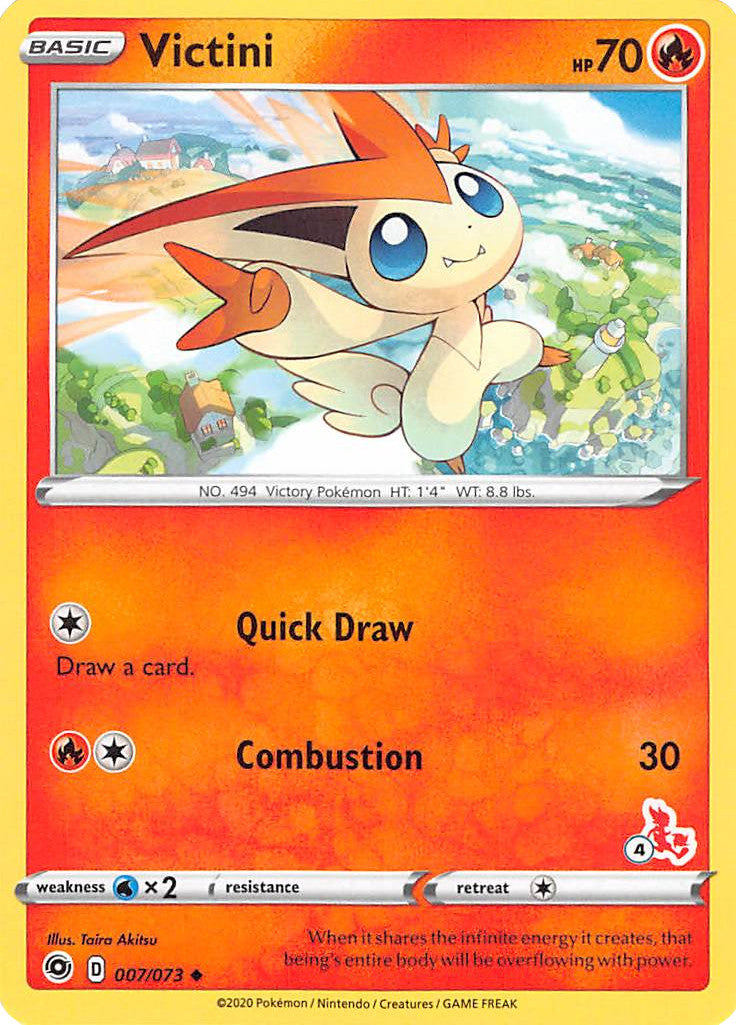 Victini (007/073) (Cinderace Stamp #4) [Battle Academy 2022] | North Game Den
