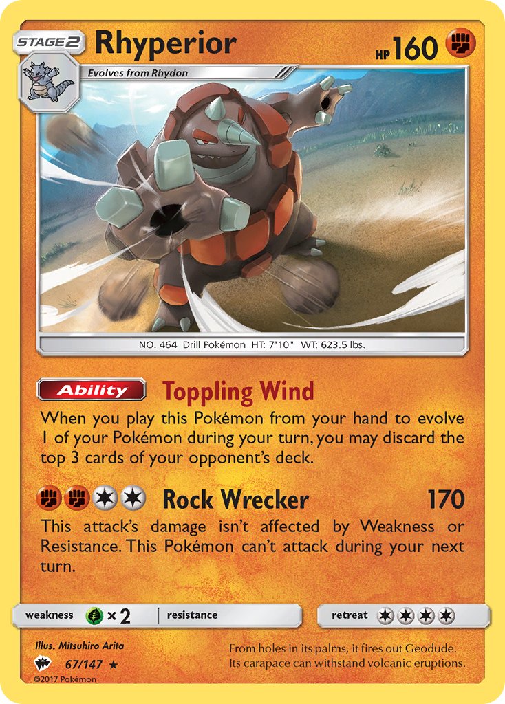 Rhyperior (67/147) (Theme Deck Exclusive) [Sun & Moon: Burning Shadows] | North Game Den