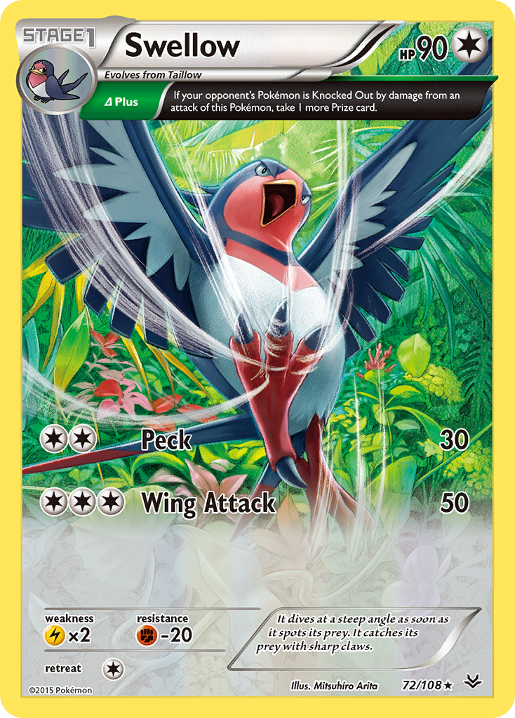 Swellow (72/108) [XY: Roaring Skies] | North Game Den