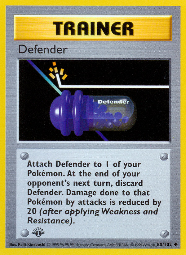 Defender (80/102) (Shadowless) [Base Set 1st Edition] | North Game Den