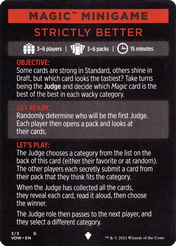 Strictly Better (Magic Minigame) [Innistrad: Crimson Vow Minigame] | North Game Den