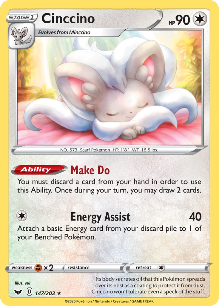 Cinccino (147/202) [Sword & Shield: Base Set] | North Game Den