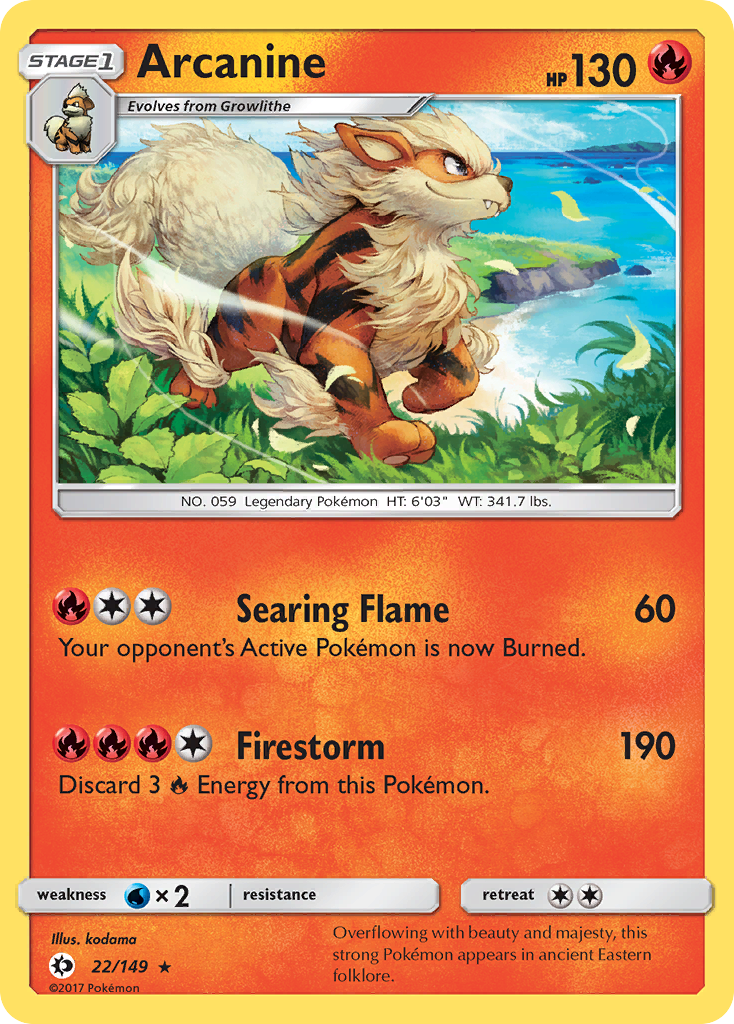 Arcanine (22/149) [Sun & Moon: Base Set] | North Game Den