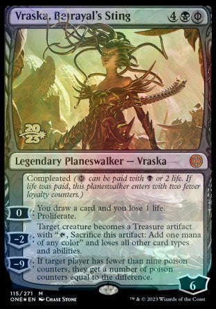 Vraska, Betrayal's Sting [Phyrexia: All Will Be One Prerelease Promos] | North Game Den