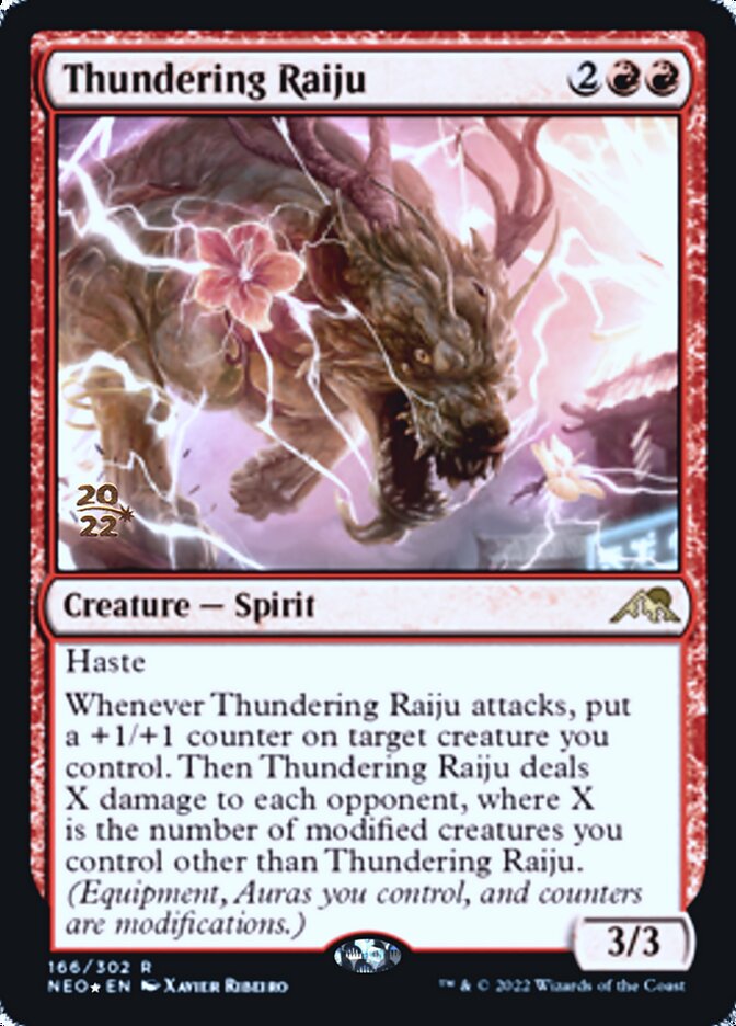 Thundering Raiju [Kamigawa: Neon Dynasty Prerelease Promos] | North Game Den
