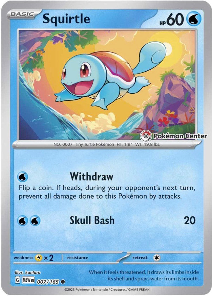 Squirtle (007/165) (Pokemon Center Exclusive) [Scarlet & Violet: Black Star Promos] | North Game Den